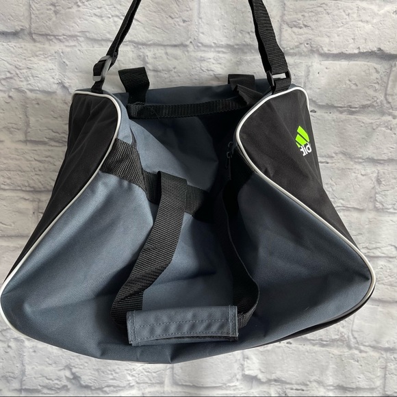 PREOWNED ADIDAS GREY GREEN DUFFLE BAG TOTE BAG GYM BAG - Picture 8 of 8
